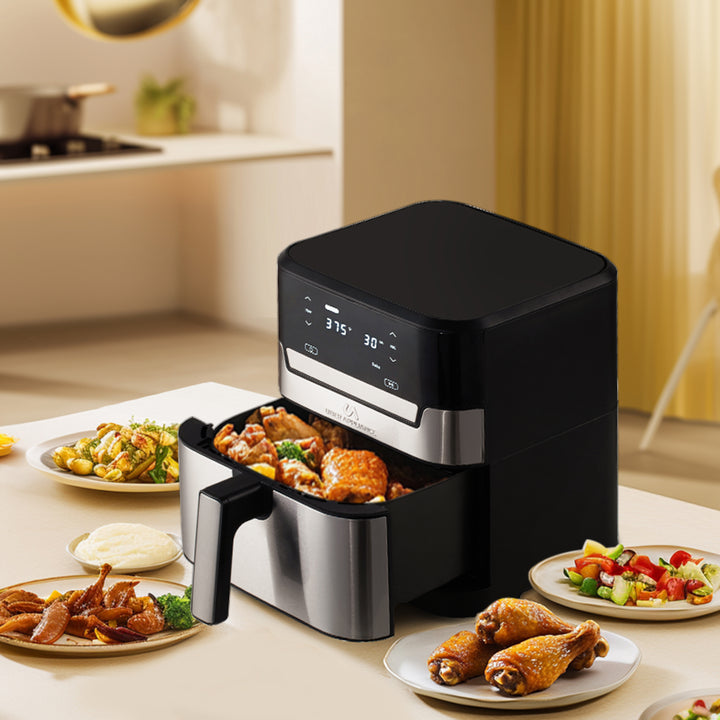 Uber Appliance Air fryer XL Premium Ceramic Coated PTFE PFOA Free - 7QT SS